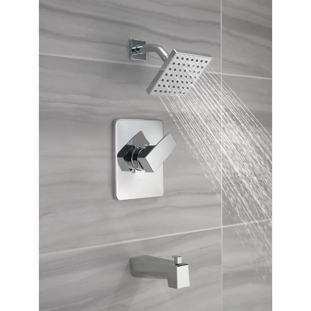 Polished Chrome Modern Wall-Mounted Shower Trim