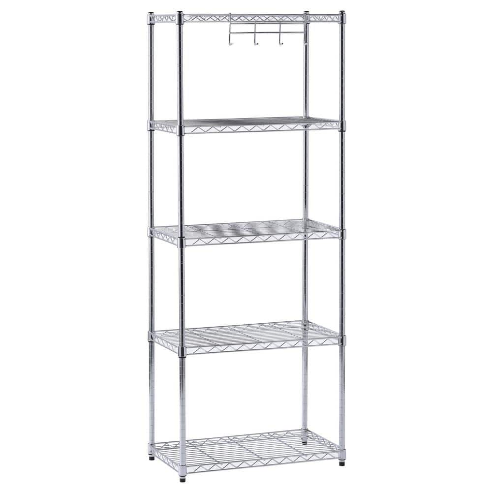 Muscle Rack 5-Tier Wire Metal Chrome Garage Storage Shelving Unit (24 in. W x 59 in. H x 14 in. D)