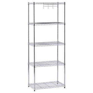 5-Tier Wire Metal Chrome Garage Storage Shelving Unit (24 in. W x 59 in. H x 14 in. D)