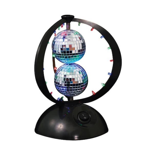 Lumisource 8.75 in LED Black Plastic Novelty Indoor Table Lamp with Flashing Color Phase