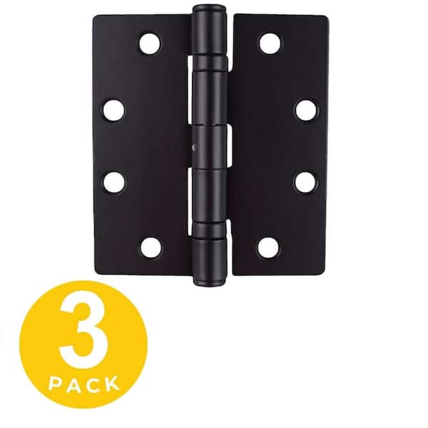 Global Door Controls 4.5 in. x 4 in. Oil-Rubbed Bronze Full Mortise Non-Removable Pin with 5/32 in. Radius Hinge - Set of 3
