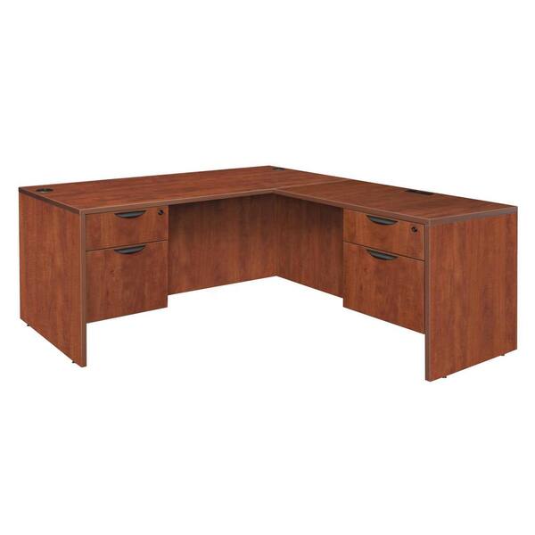 Regency Magons 71 in. Double Pedestal L-Desk with 47 in. Return- Cherry