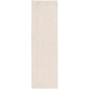 Abstract Ivory/Beige 2 ft. x 8 ft. Contemporary Marble Runner Rug