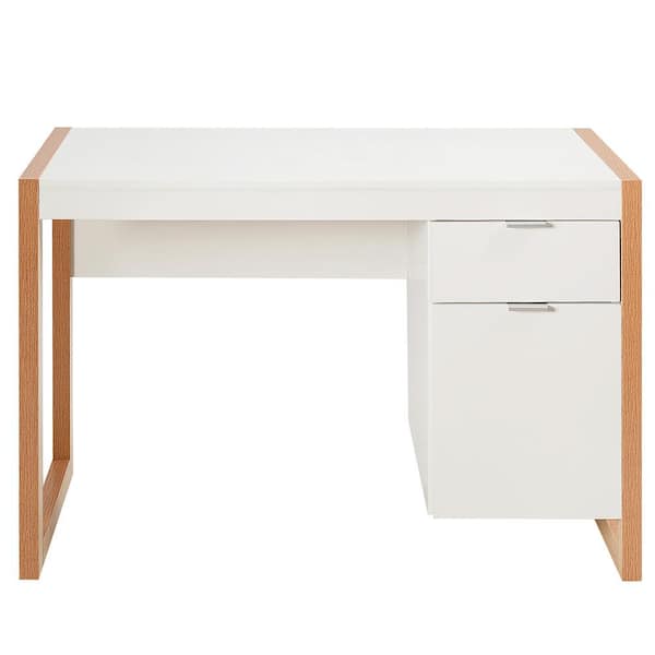 Costway 44 in. White Computer Desk Workstation Table with Drawers