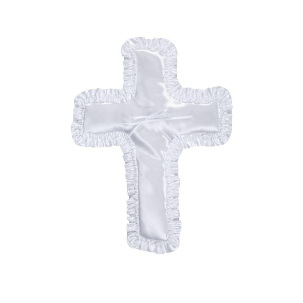 13 in., White Satin Edge Atlantic Cross Pillow