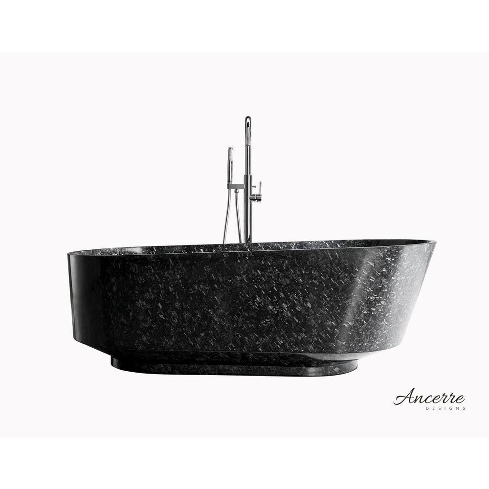 Coesistere 71'' Black Forged Carbon Fiber Freestanding Bathtub