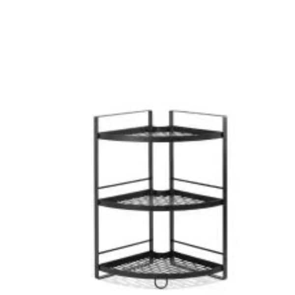 mDesign Steel Metal Curved Bathroom/Shower 2-Tier Caddy with Baskets - Black