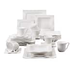 Mario 30-Piece Modern Ivory White Porcelain Dinnerware Set (Service for 6)