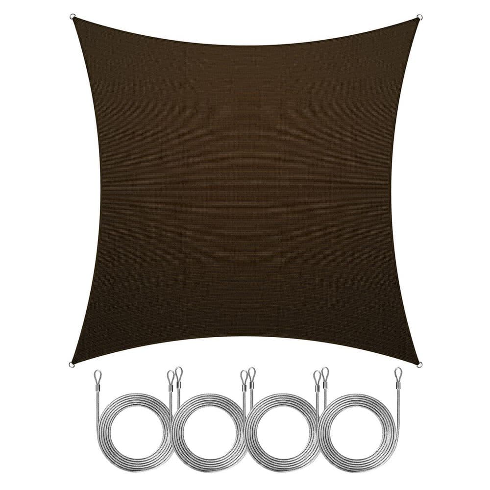 14 ft. x 14 ft. Square Sun Shade Sail with Rope-Brown price history on PriceWatchPro