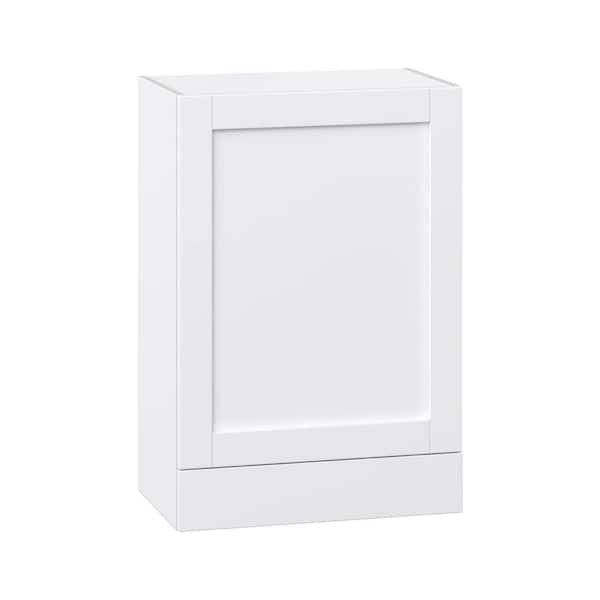 J COLLECTION Milton 24 in. W x 14 in. D x 35 in. H Assembled Shaker Wall Kitchen Cabinet in Bright White with Drawer