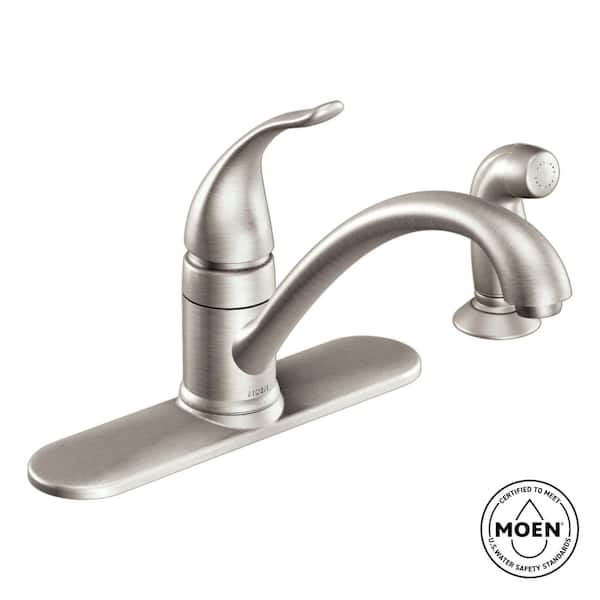 Torrance Single-Handle Low-Arc Standard Kitchen Faucet with Side Sprayer in Spot Resist Stainless
