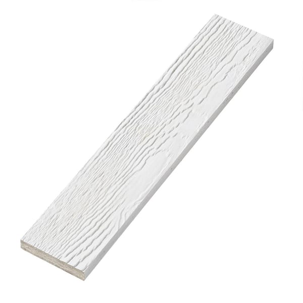 DIAMOND KOTE 4/4 in. x 4 in. x 16 ft. White Woodgrain Composite Prefinished Trim Board (2-Pack)