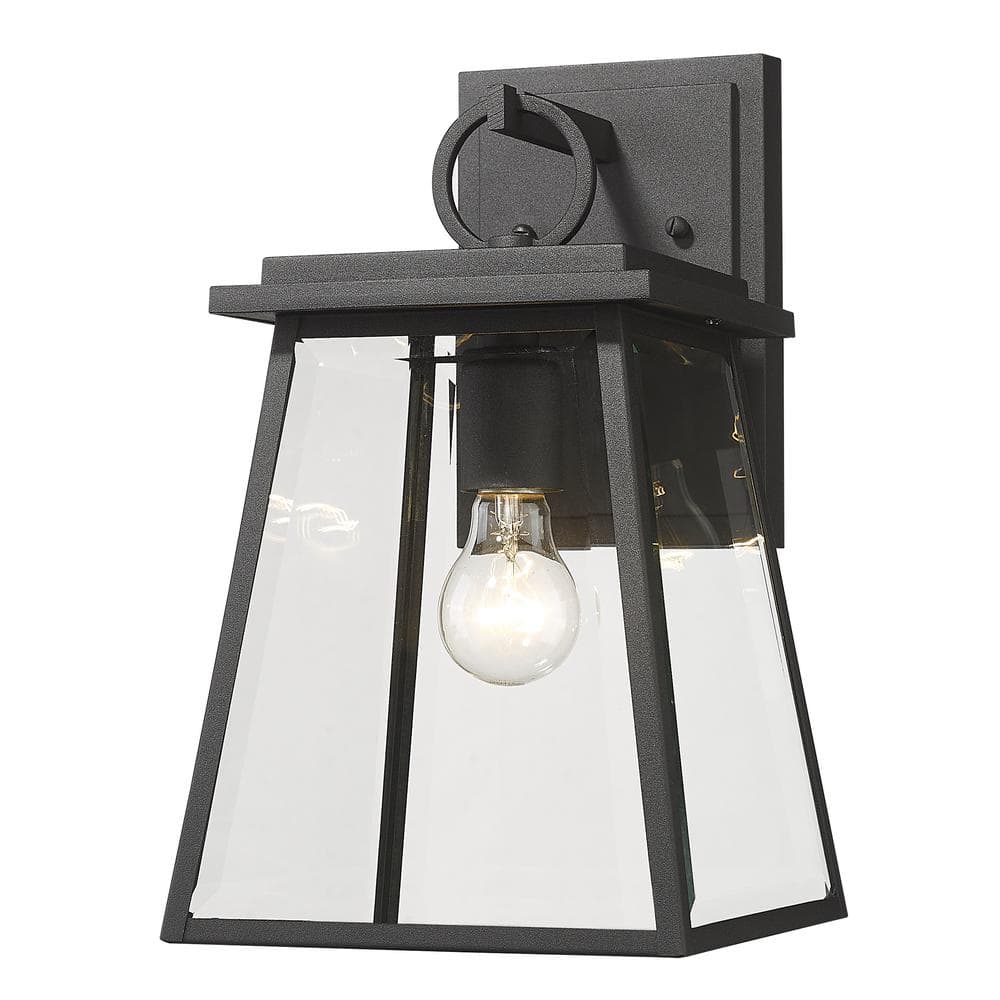 Broughton Black Outdoor Hardwired Wall Lantern Scone