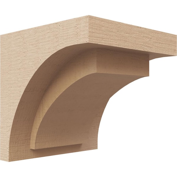 Ekena Millwork 5 in. x 5 in. x 5 in. Series 1 Wide Rivera Rough Cedar Woodgrain Timberthane Polyurethane Corbel, Primed Tan