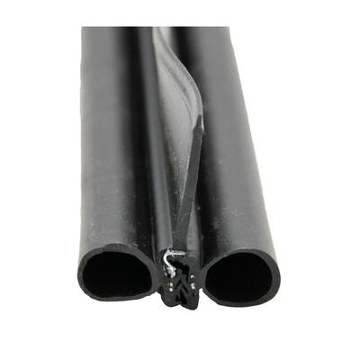 Black Double Bulb Seal with Wiper - 2 in. x 2.25 in. x 35 ft.