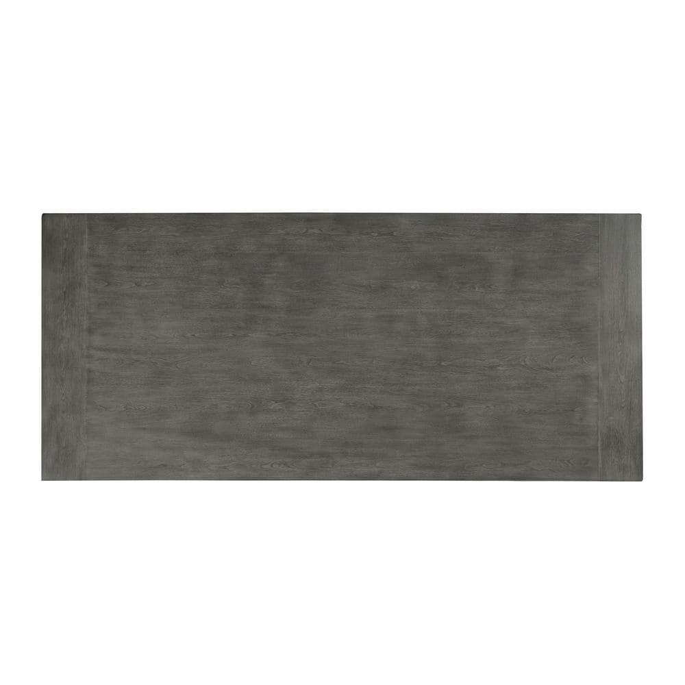 High Line Rectangular Gray Wood Dining Table for Six