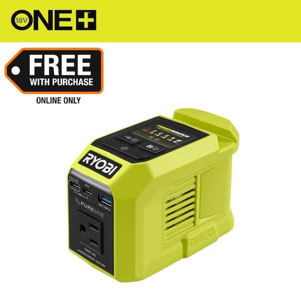 ONE Plus 18V 200-Watt Portable Battery Inverter Power Source and Charger for ONE Plus 18V Batteries (Tool Only)