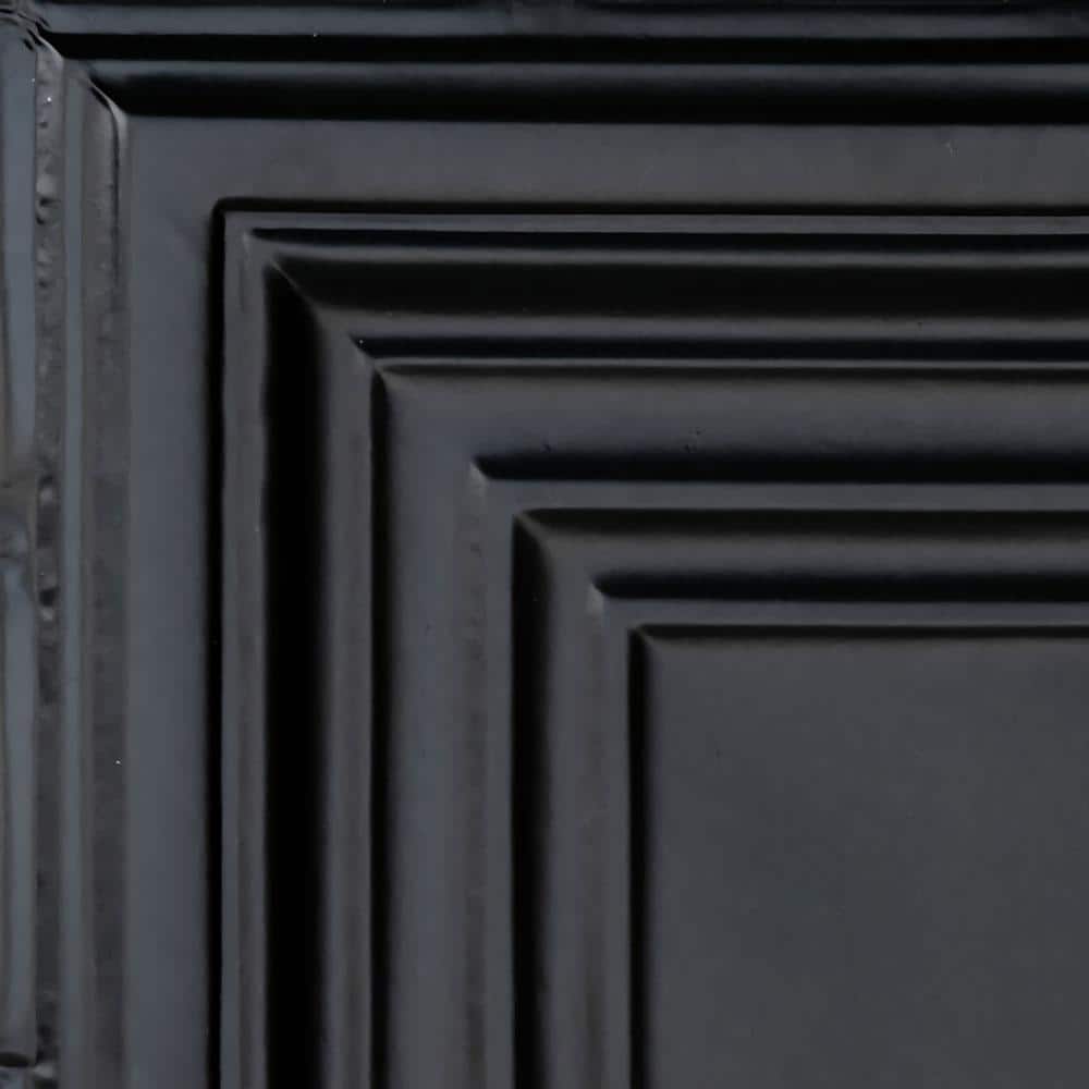 Take Home Sample - Williamsburg Satin Black 1 ft. x 1 ft. Decorative Tin Style Nail Up Ceiling Tile (1 sq. ft./case) price history on PriceWatchPro