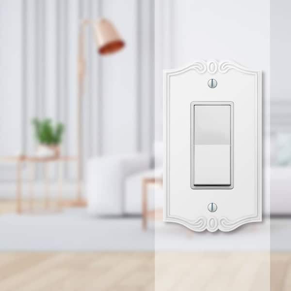Charleston 1 Gang Rocker Composite Wall Plate - White