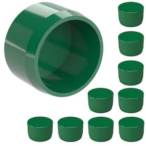 1 in. Furniture Grade PVC External Flat End Cap in Green (10-Pack)