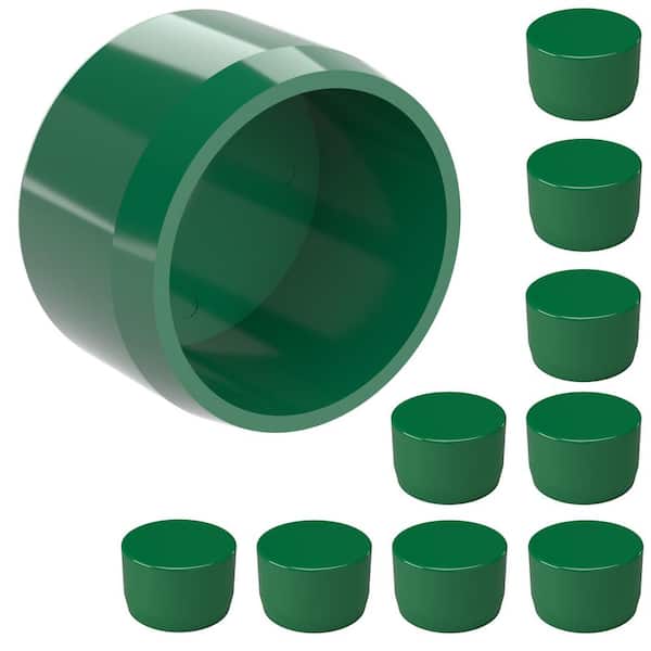 Formufit 1 in. Furniture Grade PVC External Flat End Cap in Green (10-Pack)
