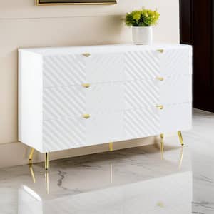 westerleigh 6 drawer dresser with gold knobs Westerleigh 6 Drawer Dresser, Pink
