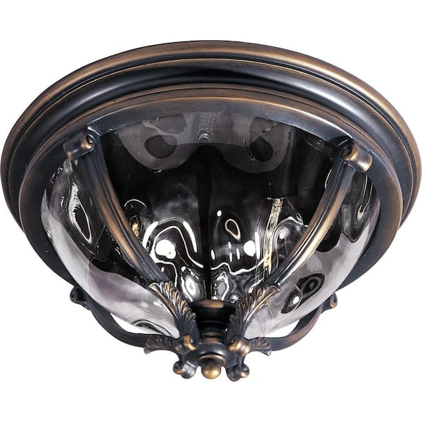 Camden Vivex 3-Light Golden Bronze Outdoor Flushmount