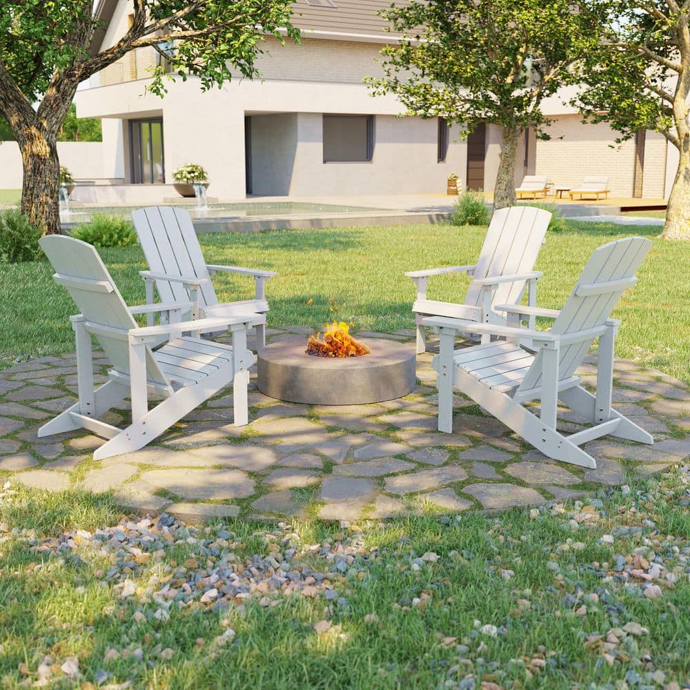 Sonkuki White Recyled Plastic Weather Resistant Outdoor Patio