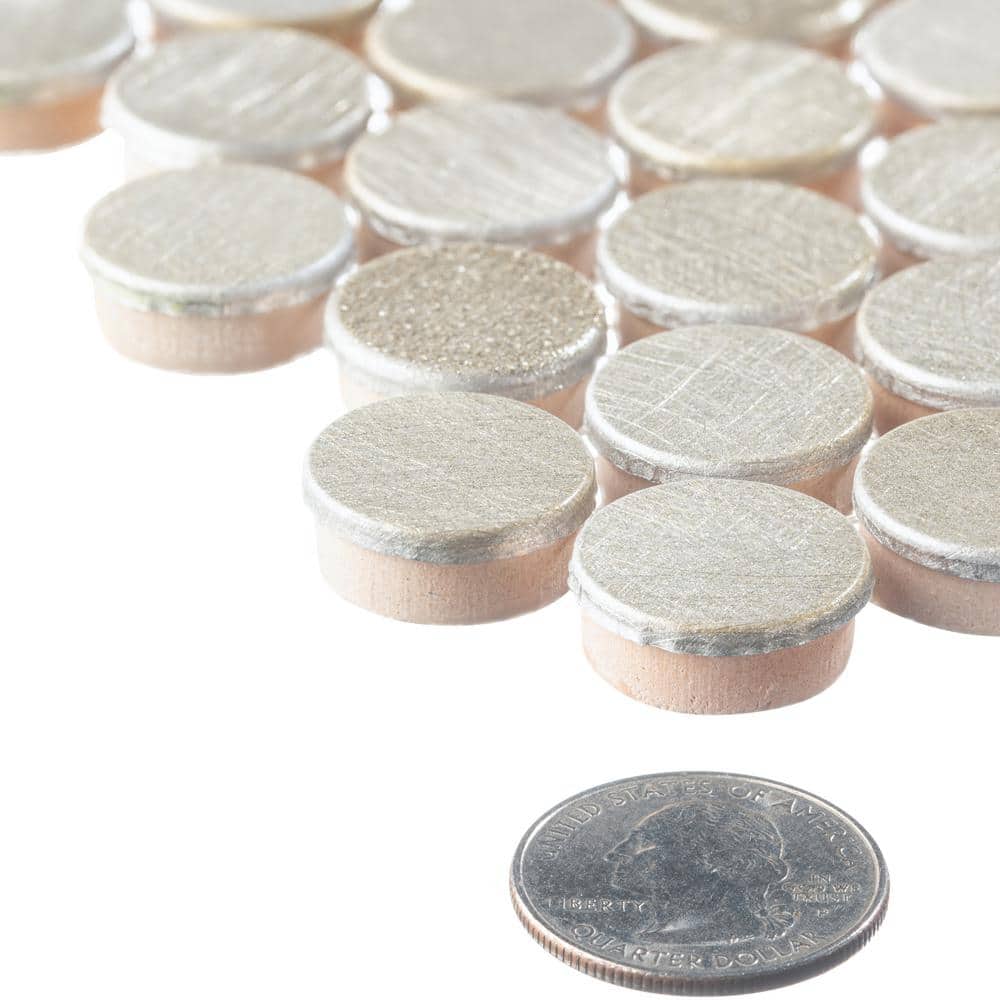 Orb 0.75'' Metal Penny Round Mosaic Tile in Silver and Bronze