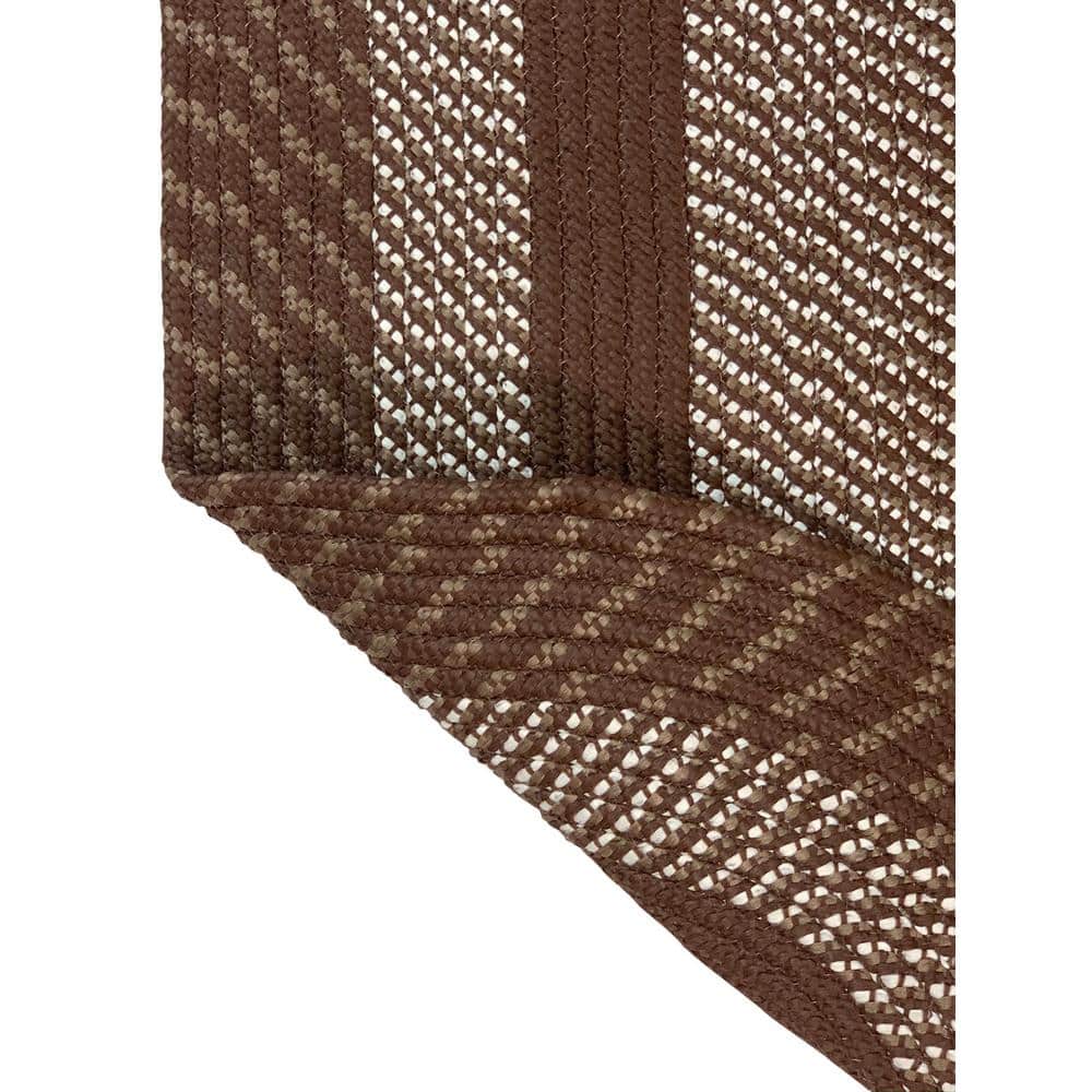 Newport Classic Brown Oval Braided Reversible Rug 22" x 40"