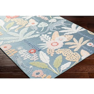 Lakeside Blue/Multi Floral and Botanical 2 ft. x 3 ft. Indoor/Outdoor Area Rug