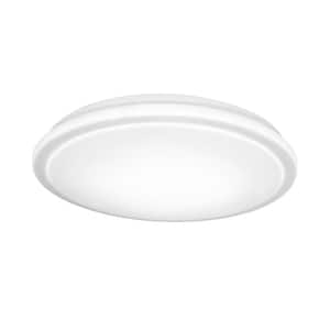 12 in. Round Low Profile LED Flush Mount Closet Light Fixture 1100-Lumens 3000K 4000K 5000K Dimmable (8-Pack)