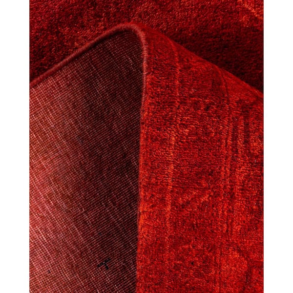 Overdyed Orange 3 ft. x 24 ft. Solid Wool Indoor Runner Rug