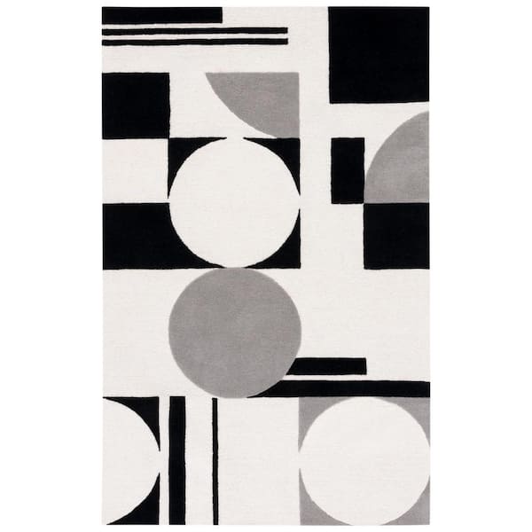 SAFAVIEH Rodeo Drive Gray/Black 6 ft. x 9 ft. Geometric Area Rug