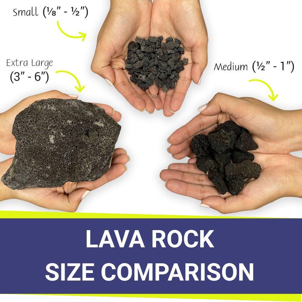 Medium Black Lava Rock for Fire Pits and Fireplaces, 10 Pounds