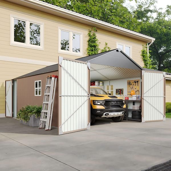 Sizzim Extra Large 20 ft. W x 12 ft. D Metal Shed For Vehicles