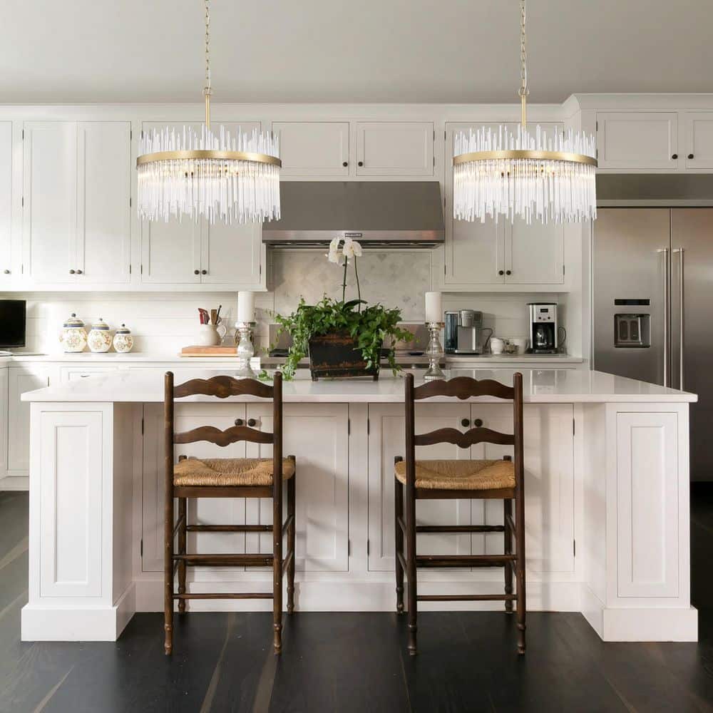 Casandra 5-Light Shiny Bronze Chandelier with Clear Crystal Bars