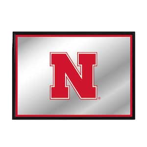 28 in. X 19 in. Nebraska Cornhuskers Logo Framed Mirrored Decorative Sign