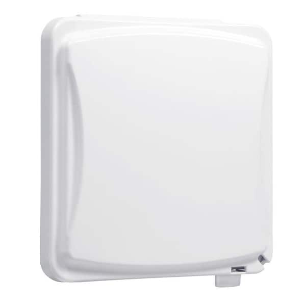 TAYMAC N3R Polycarbonate White 2-Gang Weatherproof Flat Electrical Outlet Cover for Outdoor Outlet, UFAST for 55-in-1