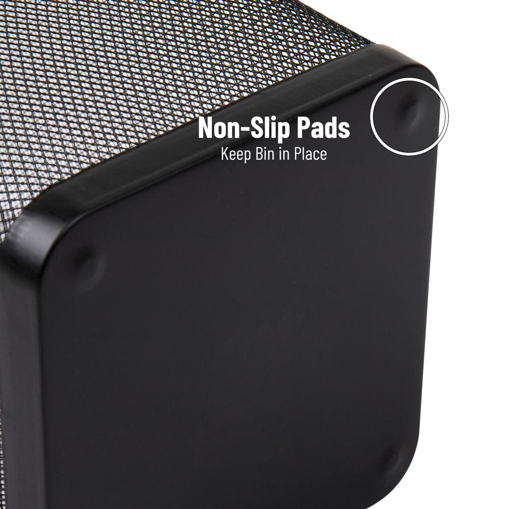 Black Stainless Steel Mesh Office Waste Baskets, Set of 4