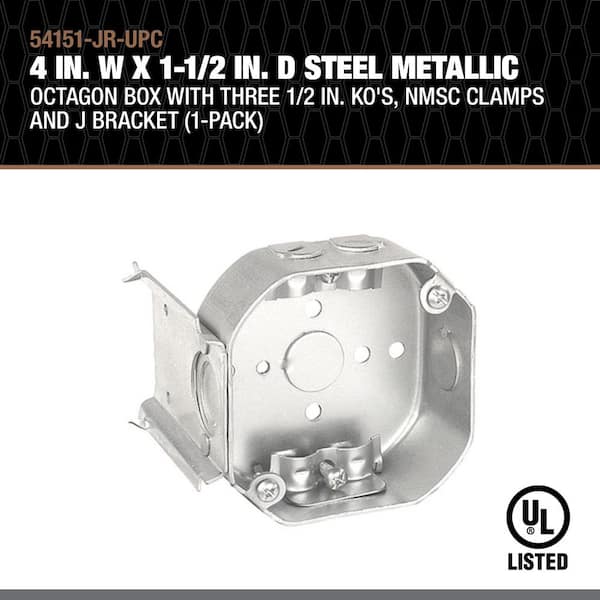 OKB  Southwire 4 in. W x 1-1/2 in. D Steel Metallic Octagon Box with