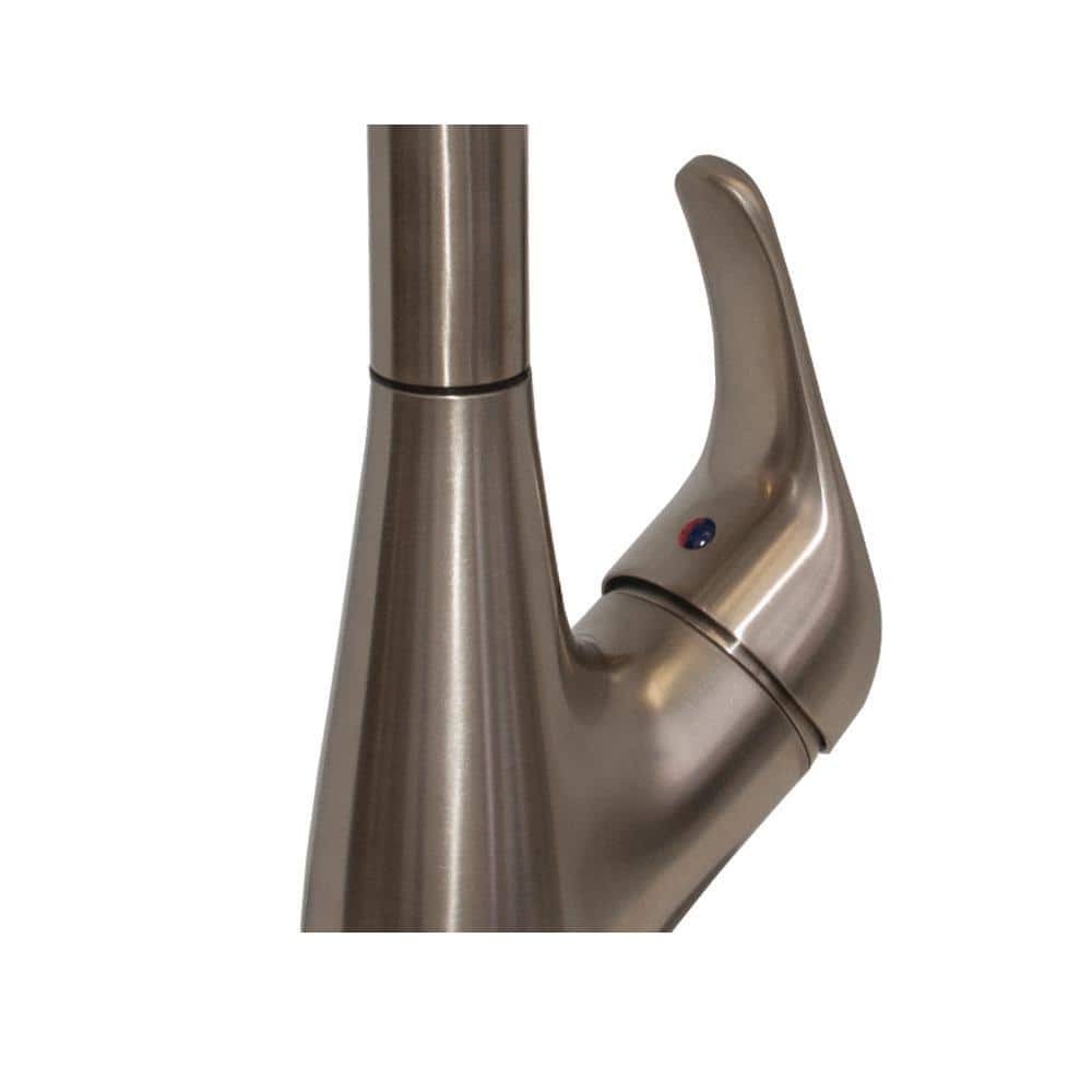 Brushed Nickel High Arc Kitchen Faucet with Pull-Down Spray