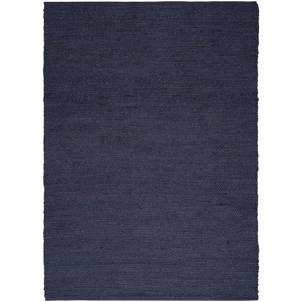 Nourison Natural Jute Navy 4 ft. x 6 ft. All-over design Contemporary Area Rug