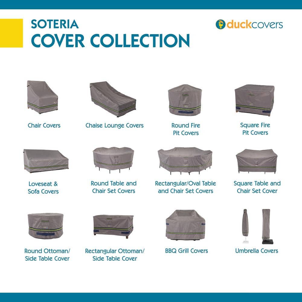 Gray Waterproof Polyester Small Table/Ottoman Cover with Handles