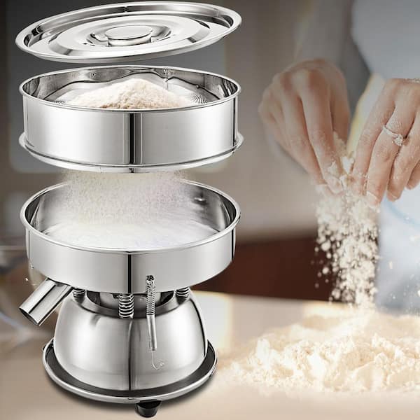 TOPCHANCES 110V Electric Automatic Sieve Shaker Vibrating Sieve Machine  Food Industrial Stainless Steel Sifter for Granule Powder Grain 