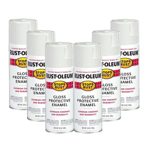 Rust-Oleum Stops Rust 12 oz. Gloss White Spray (6-Pack)DISCONTINUED