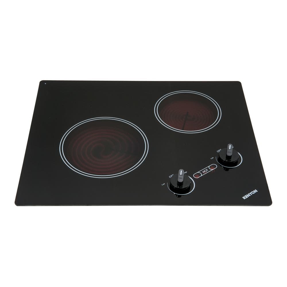 Kenyon Arctic 21 in. 120-Volt Radiant Electric Cooktop in Black with 2-Elements, Smooth Black
