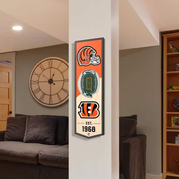 YouTheFan NFL Cincinnati Bengals 3D Logo Series Wall Art - 12x12