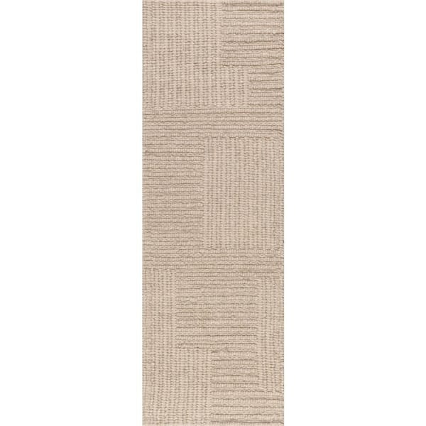 Skye Modern High-Low Beige 3 ft. x 8 ft. Indoor Runner Rug