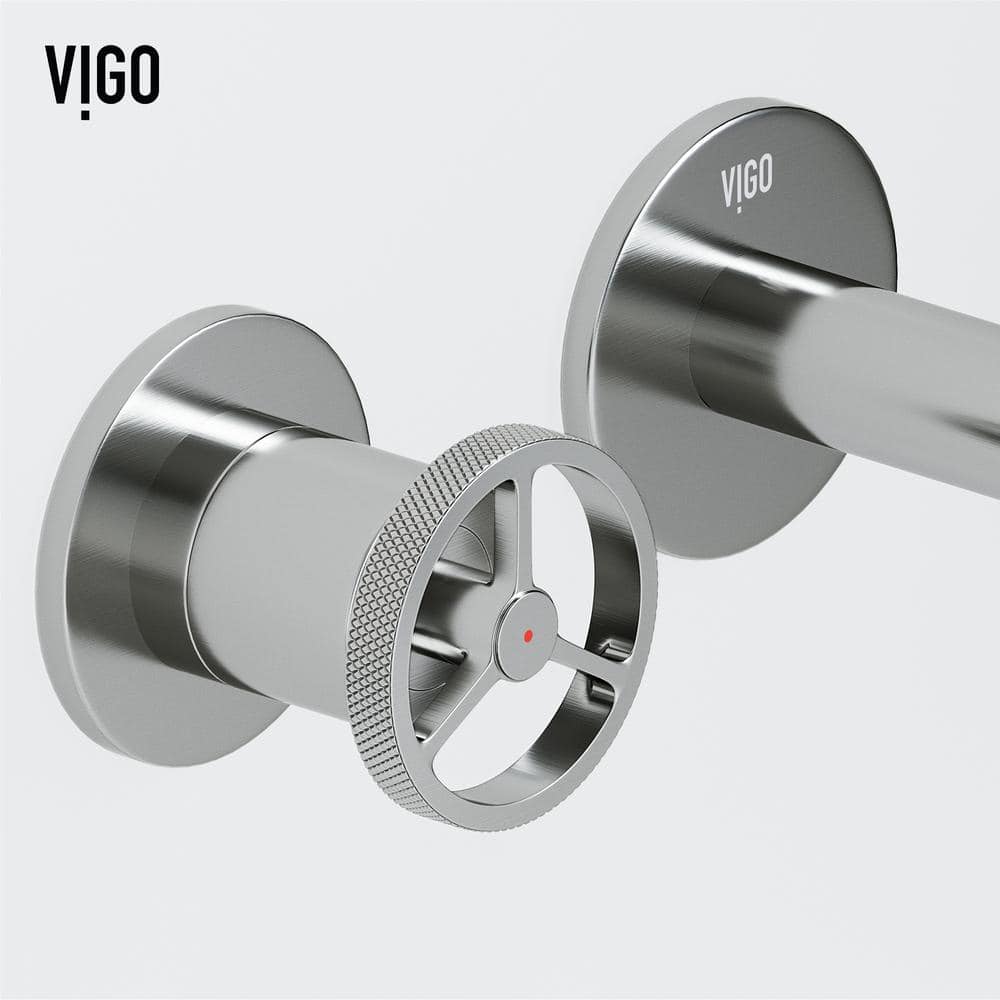 Cass Brushed Nickel Wall Mount Bathroom Faucet